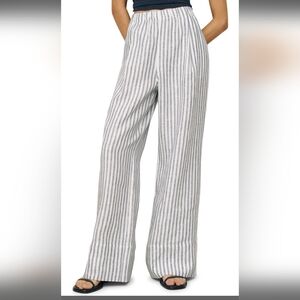 Reformation Fernando Linen Pants, Antibes Stripe, Size S